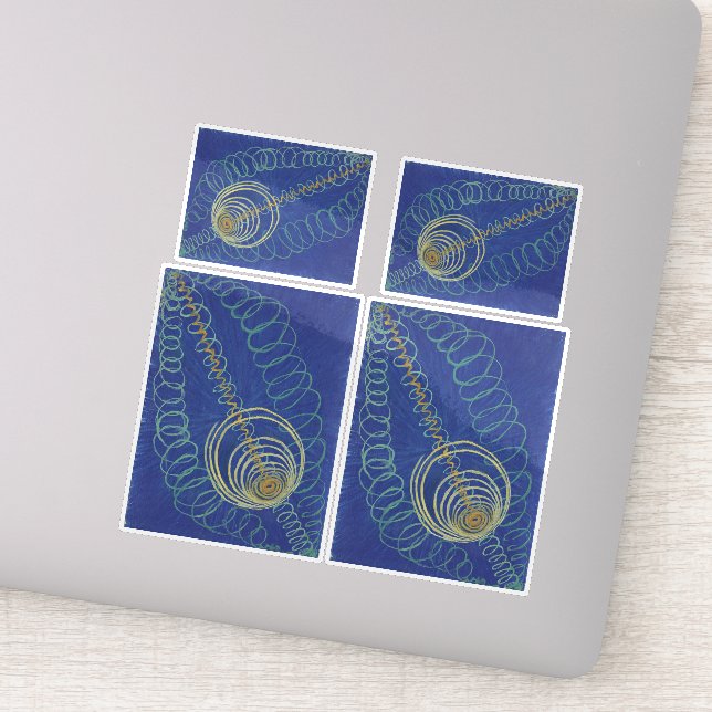 Sticker Hilma Af Klint, Chaos Primordial No16 Art Abstrait (Détail)