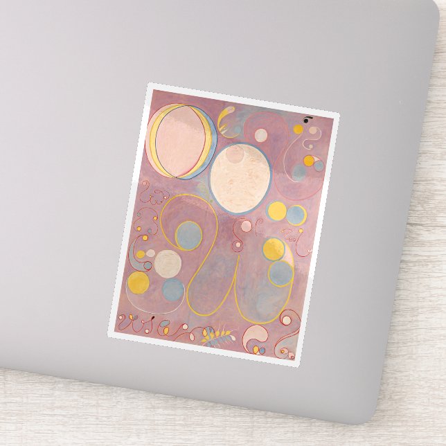 Sticker Hilma Af Klint, Le Dix Plus Grand No8, Art Abstrai (Détail)