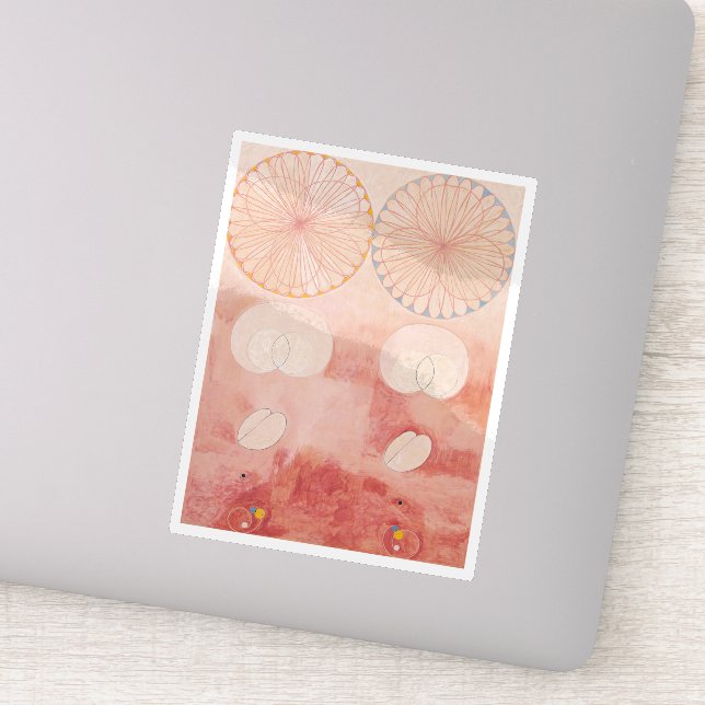 Sticker Hilma Af Klint, Le Dix Plus Grand No9, Art Abstrai (Détail)