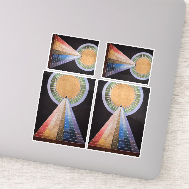Sticker Hilma Af Klint, Retable No.1, Art Abstrait (Détail)