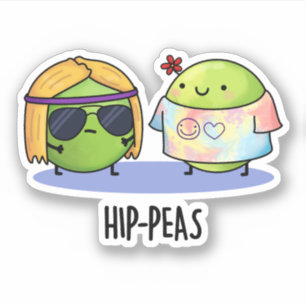 Sticker Hip-Peas drôle Hippie Peas Pun