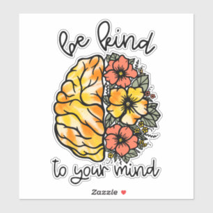 Sticker Hippie Boho Soyez gentil avec votre esprit Fleur C