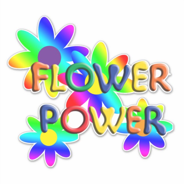 Sticker Hippie Flower Power LG (Devant)