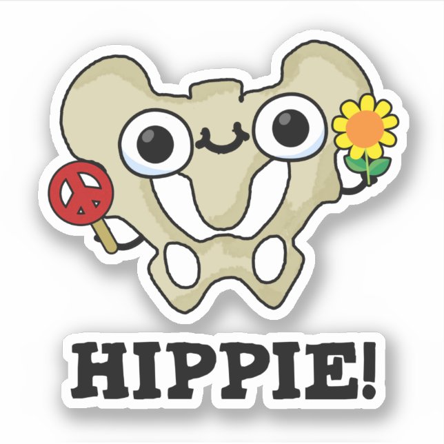 Sticker Hippie Funny Hip Bone Pun (Devant)
