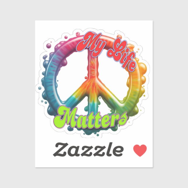 Sticker Hippie Love Peace Life Matters Custom  (Feuille)