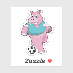 Sticker Hippo as Soccer player with Soccer.PNG