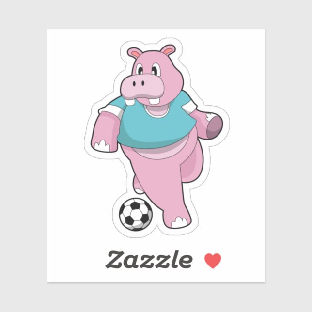 Sticker Hippo as Soccer player with Soccer.PNG (Feuille)