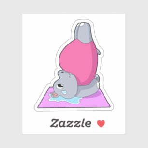 Sticker Hippo au yoga Fitness