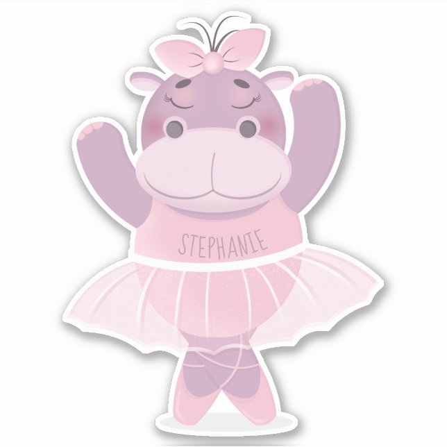 Sticker Hippo Ballerina (Devant)