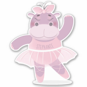 Sticker Hippo Ballerina