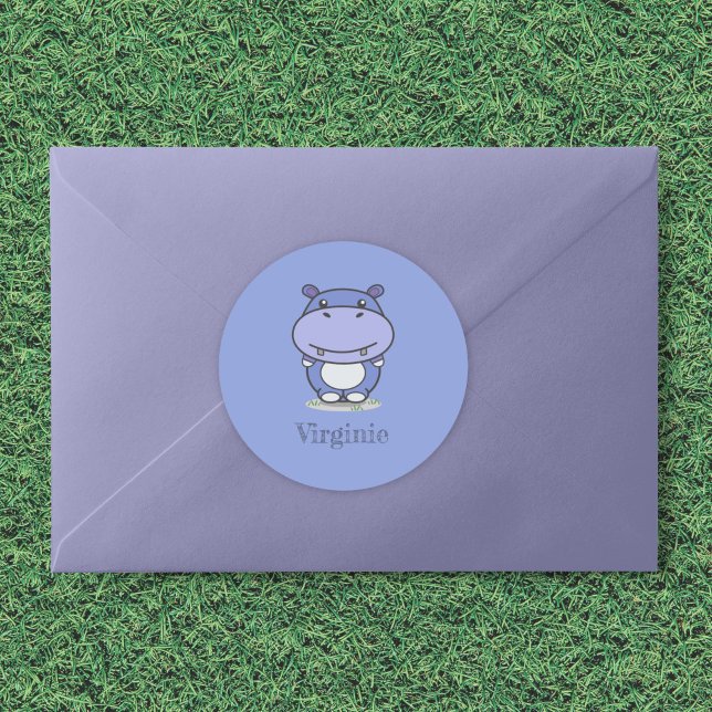 Sticker Hippo mignon (Cute Hippo Sticker)