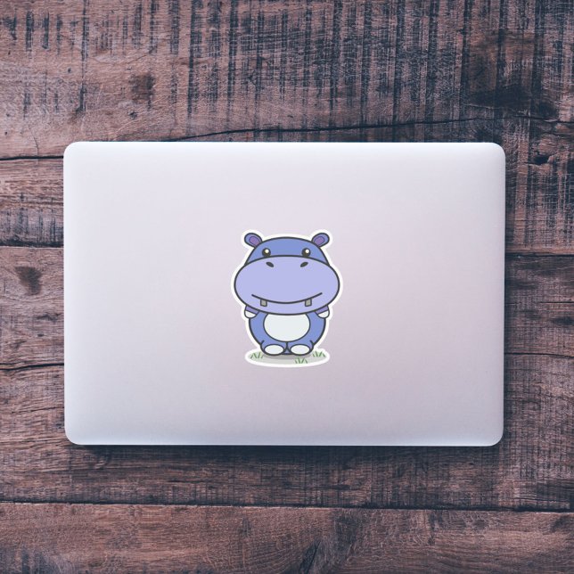 Sticker Hippo personnalisé (Cute Hippo Custom-Cut Sticker)