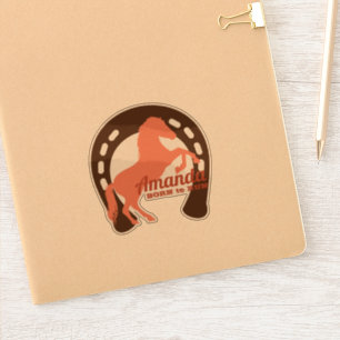Sticker Hippocampe d'élevage silhouette fer à cheval perso