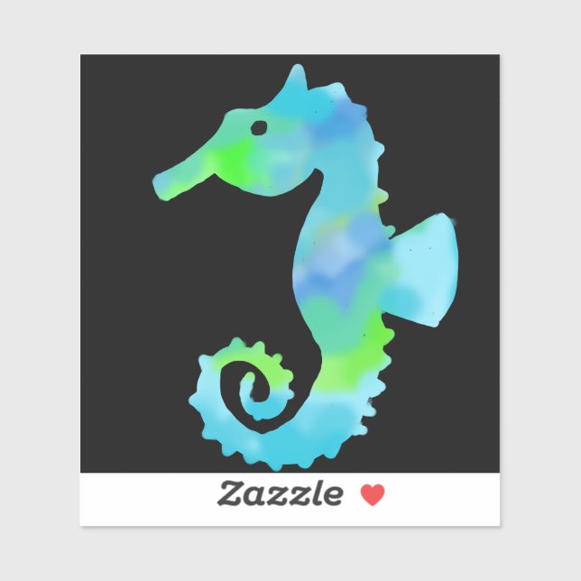 Sticker Hippocampe néon (Feuille)