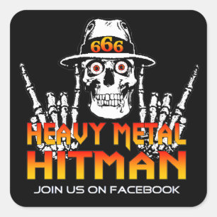 Sticker Hitman en métal lourd