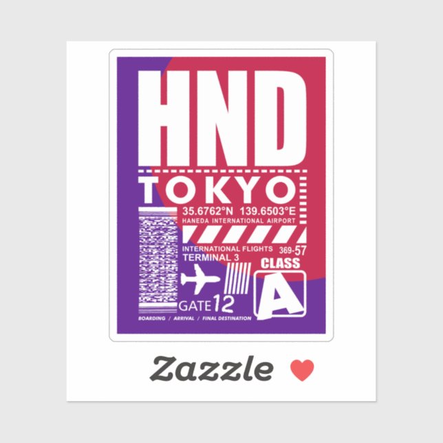 Sticker HND Airport Tokyo (Feuille)