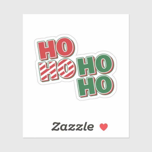 Sticker HO HO HO Bold Classic Christmas Typography  (Feuille)