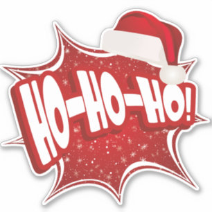 Sticker Ho Ho Ho Casquette de Noël moderne
