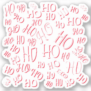 Sticker HO HO HO Texte de Noël motif blanc vert rouge