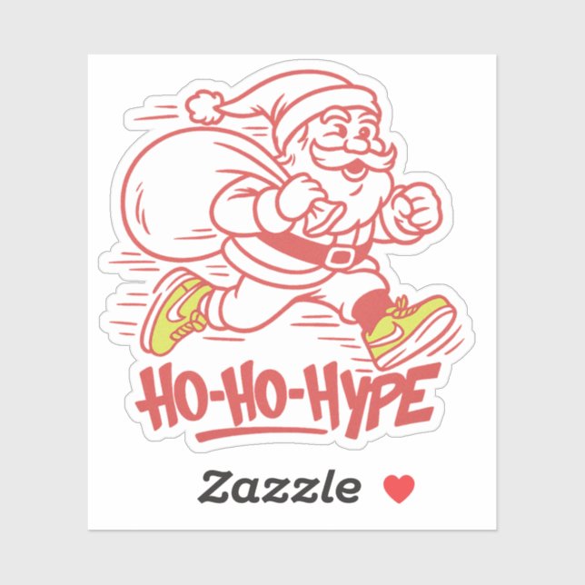 Sticker "Ho-Ho-Hype - Basket Père Noël Streetwear (Feuille)