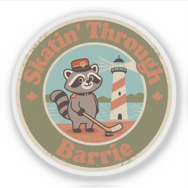 Sticker Hockey rétro de Barrie au Canada (Devant)