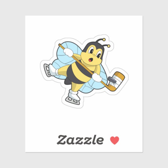 Sticker Hockey sur glace Bee Hockey sur glace (Feuille)