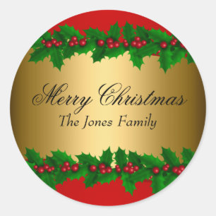 Sticker Holiday Holiday Feuille Holly