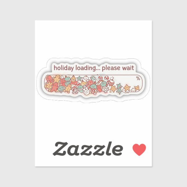 Sticker Holiday Loading Progress Bar Cute Christmas Vinyl (Feuille)