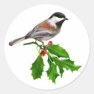 Sticker Holly Chickadee