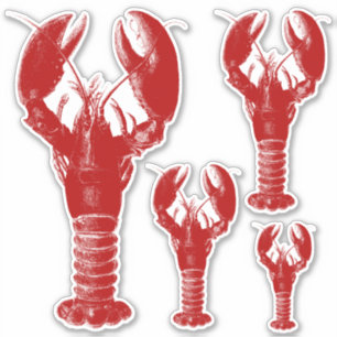 Sticker Homard blanc et rouge profond