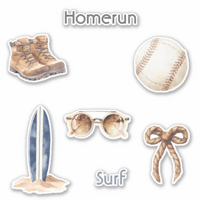 Sticker Homerun Baseball Surfing (Devant)