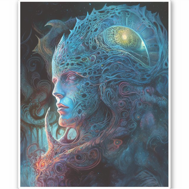 Sticker Homme Alien Surreal Sci-Fi Art (Devant)