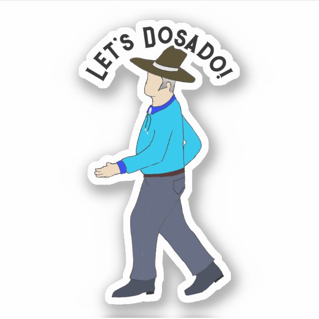 Sticker Homme de danse carrée (Devant)