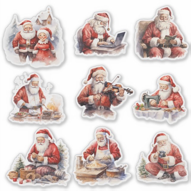Sticker Homme de famille Père Noël (Devant)