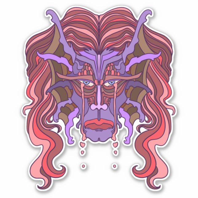 Sticker Homme de mer pourpre (Devant)