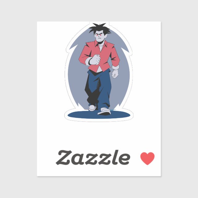 Sticker Homme en colère marchant (Feuille)