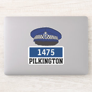 Sticker Homme Police du Royaume-Uni Casquette plat avec no