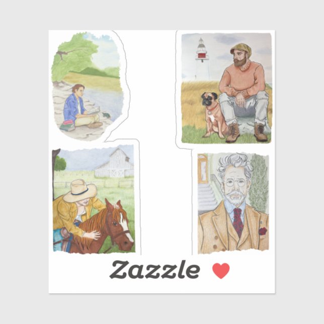 Sticker Hommes actifs (Feuille)