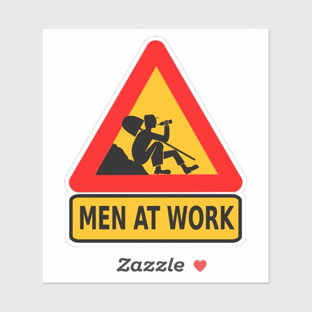 Sticker hommes au travail drôle (Feuille)