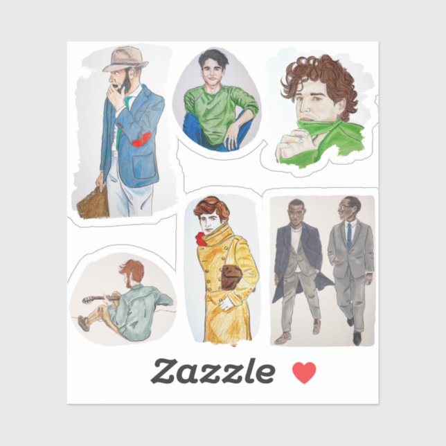 Sticker Hommes Illustrés (Feuille)