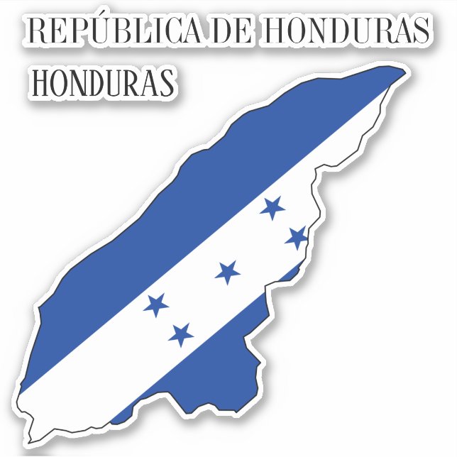 Sticker Honduras Drapeau Charme Carte Patriotique (Devant)