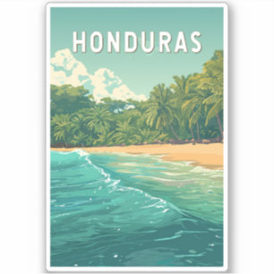 Sticker Honduras Illustration Voyage Art Vintage