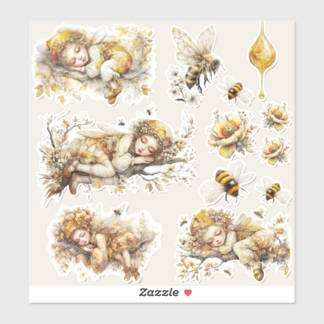 Sticker Honey Fairies - The sleeping fairies 01 (Feuille)