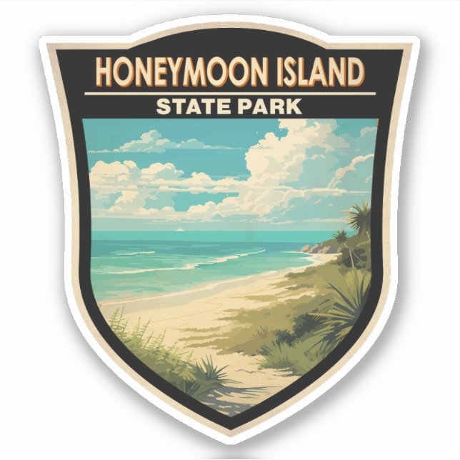 Sticker Honeymoon Island State Park Florida Travel Vintage (Devant)