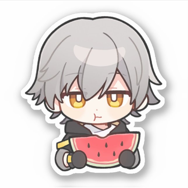 Sticker Honkai Star Rail Chibi Caelus Watermelon (Devant)