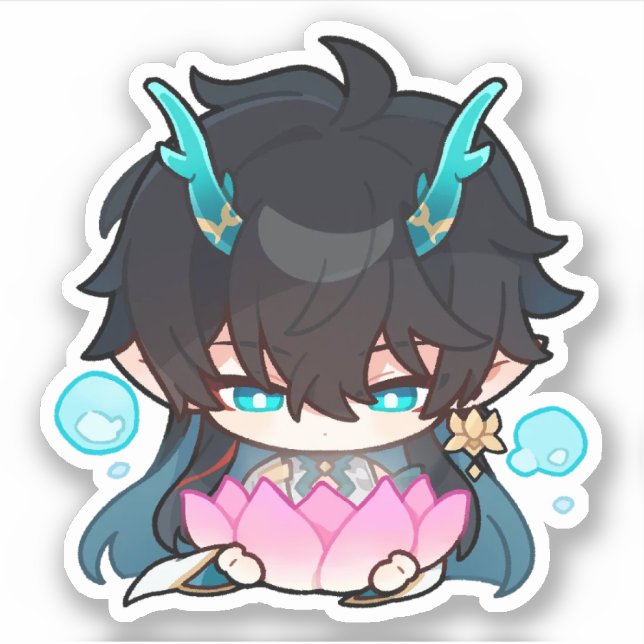 Sticker Honkai Star Rail Chibi Dan Heng IL Lotus (Devant)