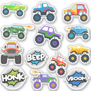 Sticker Honneur beep vroom monstre camions garçon autocoll