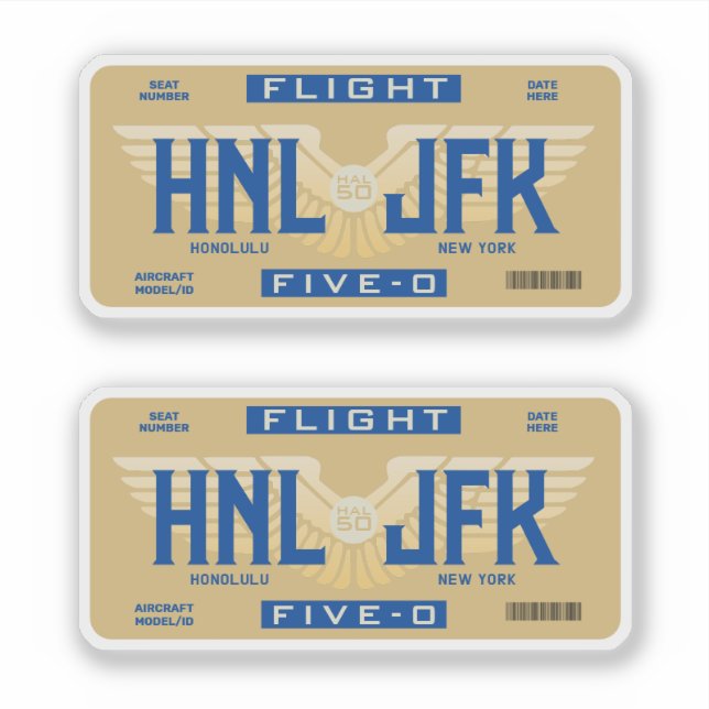 Sticker Honolulu à New York vol 5-0 (Devant)