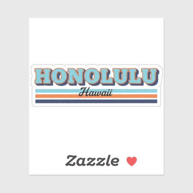 Sticker Honolulu, HI | Rayures de ville, honolulu, hawaï,  (Feuille)