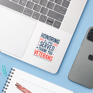 Sticker Honorer tous ceux qui ont servi Merci Veterans Day